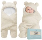 BlueMello Baby Swaddle Blanket | Ultra-Soft Plush Essential for Infants 0-6 Months | Receiving Swaddling Wrap White | Ideal Newborn Registry and Toddler Boy Accessories | Perfect Baby Girl Shower Gift